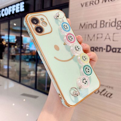Μπρασελέ Smiley Κάλυμμα θήκης χειρός για iPhone 13 12 Pro Mini 11 Pro Max XS Πολυτελείς επίχρυσες θήκες για iPhone 8 7 Plus XR X SE