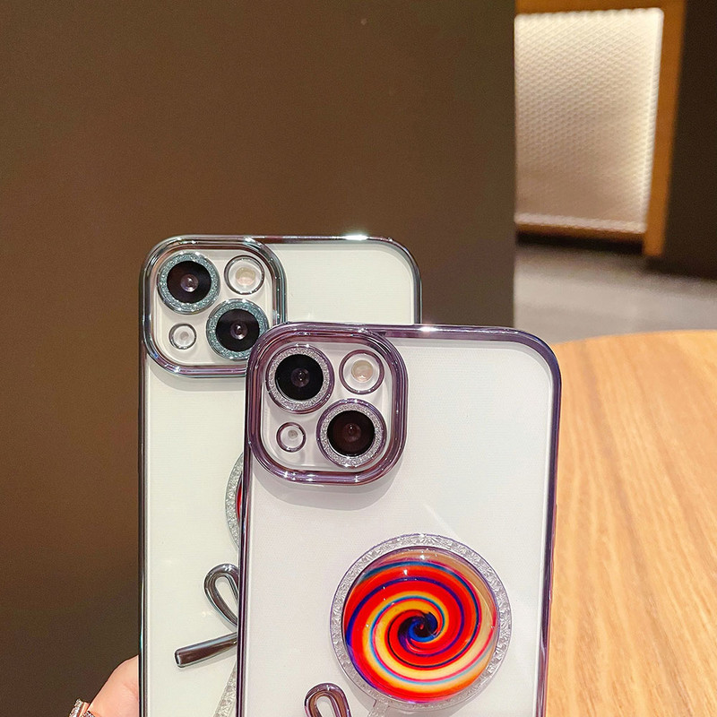 Spalvingas „Lollipop Pattern“ telefono dėklas, skirtas „iPhone 12 Pro Max 13pro Max 12pro Luxury“ galvanizuojamas skaidrus dangtelis, skirtas „iphone11“