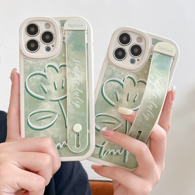 Csuklópántos tok iPhone 13 Pro MAX 12 11 Pro Max Xs Max XR akvarell mosolygó archoz szilikon védő telefontartó burkolat