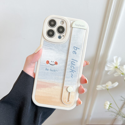 Csuklópántos tok iPhone 13 Pro MAX 12 11 Pro Max Xs Max XR akvarell mosolygó archoz szilikon védő telefontartó burkolat