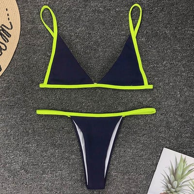 Bijeli rebrasti bikini 2020. Seksi visoki bikini set kupaći kostim ženski brazilski kupaći kostimi ženski bikini s tangama Tanga Kupaći kostim za plivanje