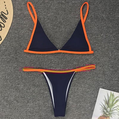 Bijeli rebrasti bikini 2020. Seksi visoki bikini set kupaći kostim ženski brazilski kupaći kostimi ženski bikini s tangama Tanga Kupaći kostim za plivanje