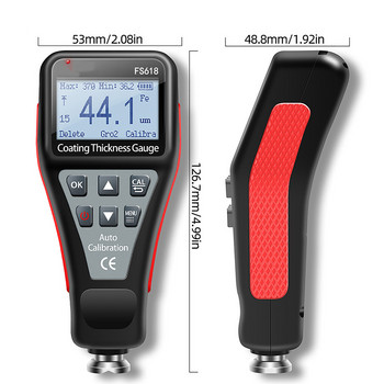Цифров уред за измерване на дебелината на покритието FE/NFE Преносим уред за измерване на дебелината на филма за боядисване на автомобили Измервател за тестер за галванични метални покрития