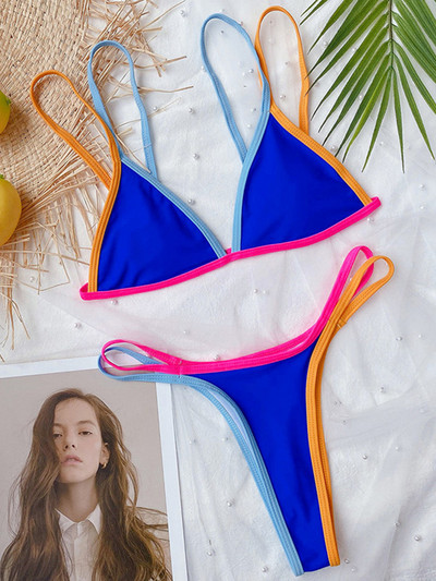 Spajanje brazilskih mini bikinija u tangama Ženski kupaći kostim Ženski kupaći kostim Dvodijelni bikini set visokog kroja Kupaći kostim za kupanje Ženski kupaći kostim