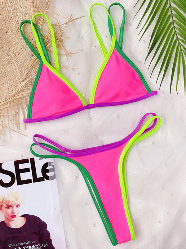 Spajanje brazilskih mini bikinija u tangama Ženski kupaći kostim Ženski kupaći kostim Dvodijelni bikini set visokog kroja Kupaći kostim za kupanje Ženski kupaći kostim