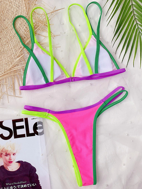 Spajanje brazilskih mini bikinija u tangama Ženski kupaći kostim Ženski kupaći kostim Dvodijelni bikini set visokog kroja Kupaći kostim za kupanje Ženski kupaći kostim