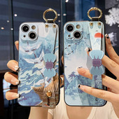 Mašna narukvica za oslikavanje krajolika za iPhone 13 12 11 Pro Max Xs Max XR 7 8 Plus SE Silikonska zaštitna maska za držač telefona