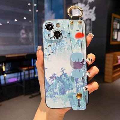 Mašna narukvica za oslikavanje krajolika za iPhone 13 12 11 Pro Max Xs Max XR 7 8 Plus SE Silikonska zaštitna maska za držač telefona