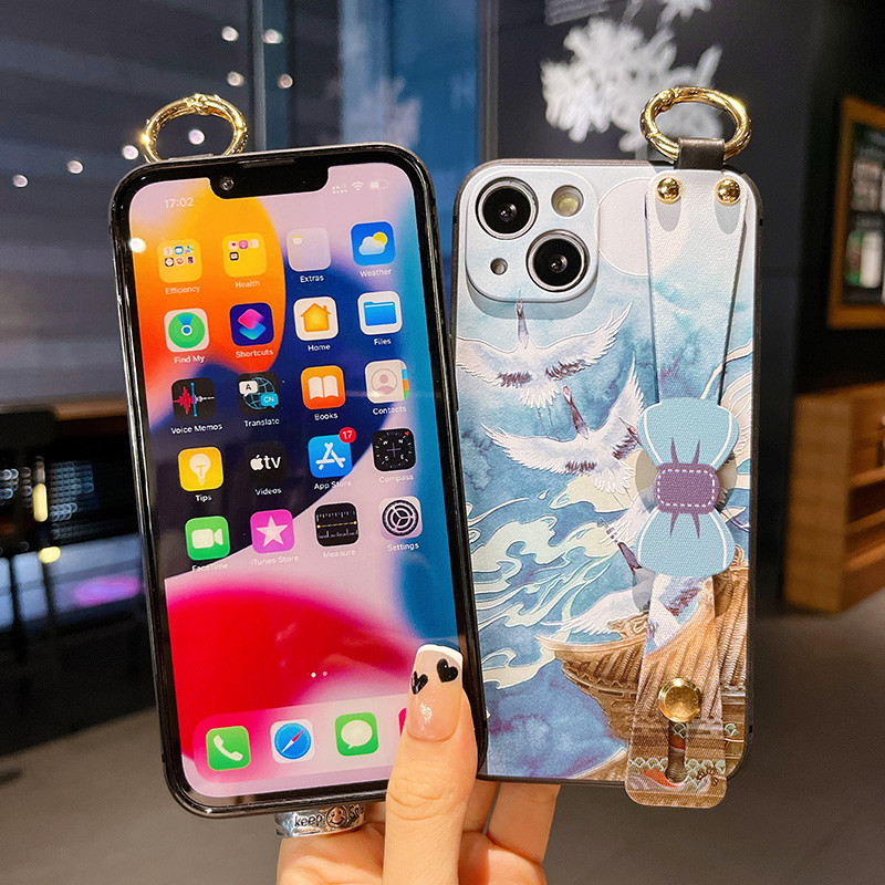 Mašna narukvica za oslikavanje krajolika za iPhone 13 12 11 Pro Max Xs Max XR 7 8 Plus SE Silikonska zaštitna maska za držač telefona