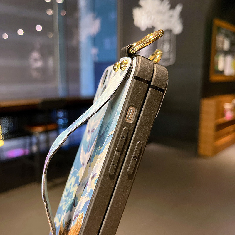 Mašna narukvica za oslikavanje krajolika za iPhone 13 12 11 Pro Max Xs Max XR 7 8 Plus SE Silikonska zaštitna maska za držač telefona