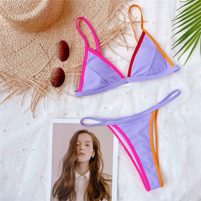 2020 Neonsko zeleni bikini s tangama Ženski kupaći kostim Ženski kupaći kostim Dvodijelni bikini set Brazilski kupaći kostim s visokim izrezom za kupanje