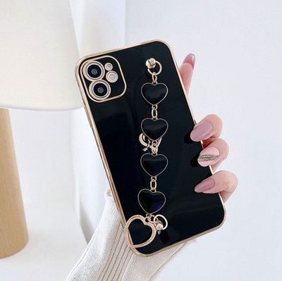 Калъф за телефон Smooth Heart Bracelet за iPhone 12 Mini 12Pro Max Луксозен златен калъф за iPhone 11 Pro XS Max 8 7 Plus XR X SE