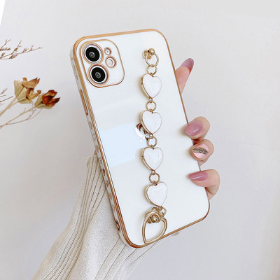 Калъф за телефон Smooth Heart Bracelet за iPhone 12 Mini 12Pro Max Луксозен златен калъф за iPhone 11 Pro XS Max 8 7 Plus XR X SE