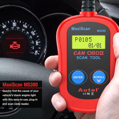 Autel MaxiScan MS300 Универсален OBD2 скенер EOBD OBD II Диагностичен инструмент за сканиране Четене Изтриване на кодове за грешки Автомобилни аксесоари