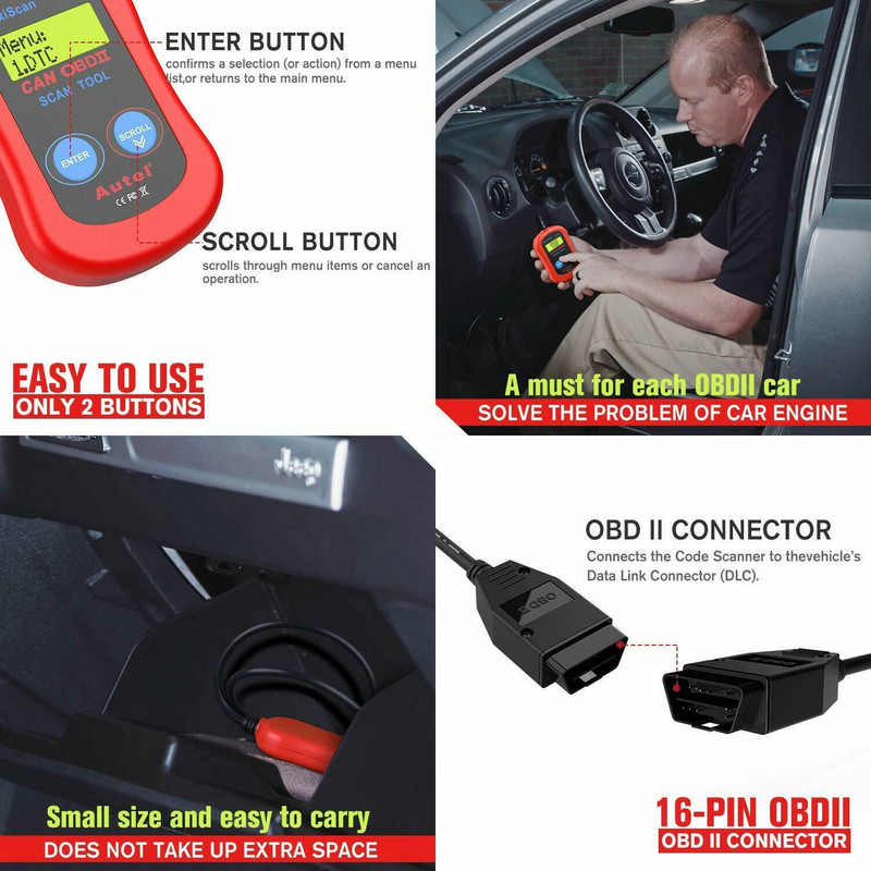 Autel MaxiScan MS300 univerzális OBD2 szkenner EOBD OBD II diagnosztikai kiolvasó eszköz olvasása hibakódok törlése gépjármű-tartozékok