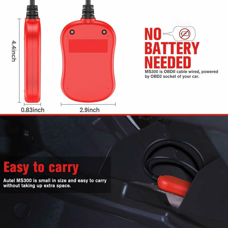 Autel MaxiScan MS300 univerzális OBD2 szkenner EOBD OBD II diagnosztikai kiolvasó eszköz olvasása hibakódok törlése gépjármű-tartozékok
