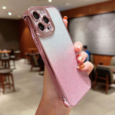 Deluxe galvanizirana telefonska torbica za iPhone 14 11 12 13 Pro Max Mini 7 8 Plus XS XR X SE Svjetlucavi puder Fundas poklopac otporan na udarce