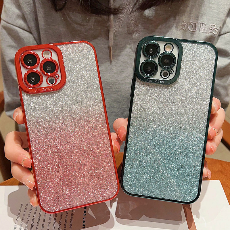 Deluxe galvanizirana telefonska torbica za iPhone 14 11 12 13 Pro Max Mini 7 8 Plus XS XR X SE Svjetlucavi puder Fundas poklopac otporan na udarce