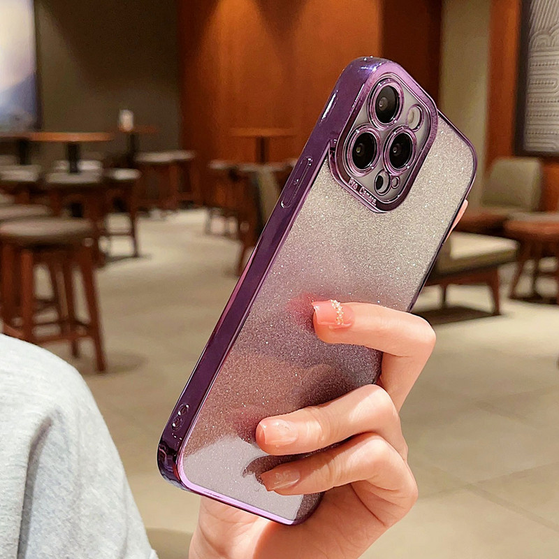 Deluxe galvanizirana telefonska torbica za iPhone 14 11 12 13 Pro Max Mini 7 8 Plus XS XR X SE Svjetlucavi puder Fundas poklopac otporan na udarce