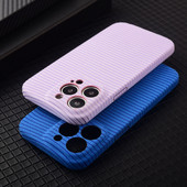 Νέα ριγέ υφασμάτινη θήκη τηλεφώνου για iPhone 14 Plus 13 12 11 Pro Max 14Pro Max Πλήρες σώμα Προστασία κάμερας δερμάτινο κάλυμμα TPU