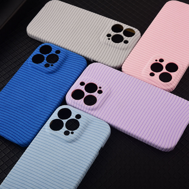 Νέα ριγέ υφασμάτινη θήκη τηλεφώνου για iPhone 14 Plus 13 12 11 Pro Max 14Pro Max Πλήρες σώμα Προστασία κάμερας δερμάτινο κάλυμμα TPU