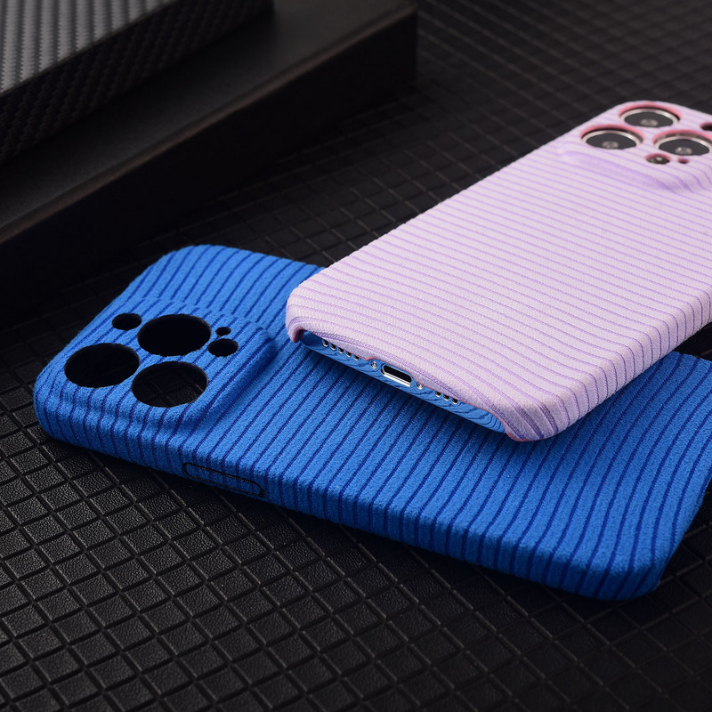 Νέα ριγέ υφασμάτινη θήκη τηλεφώνου για iPhone 14 Plus 13 12 11 Pro Max 14Pro Max Πλήρες σώμα Προστασία κάμερας δερμάτινο κάλυμμα TPU