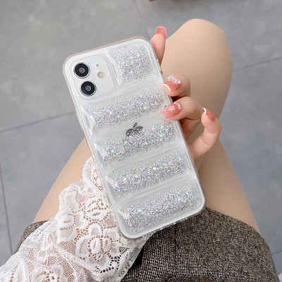 Прозрачен калъф за телефон Подходящ за iphone 13 12 Pro MAX case 13pro Пухено яке с блясък на прах За iphone 11 pro max меко покритие