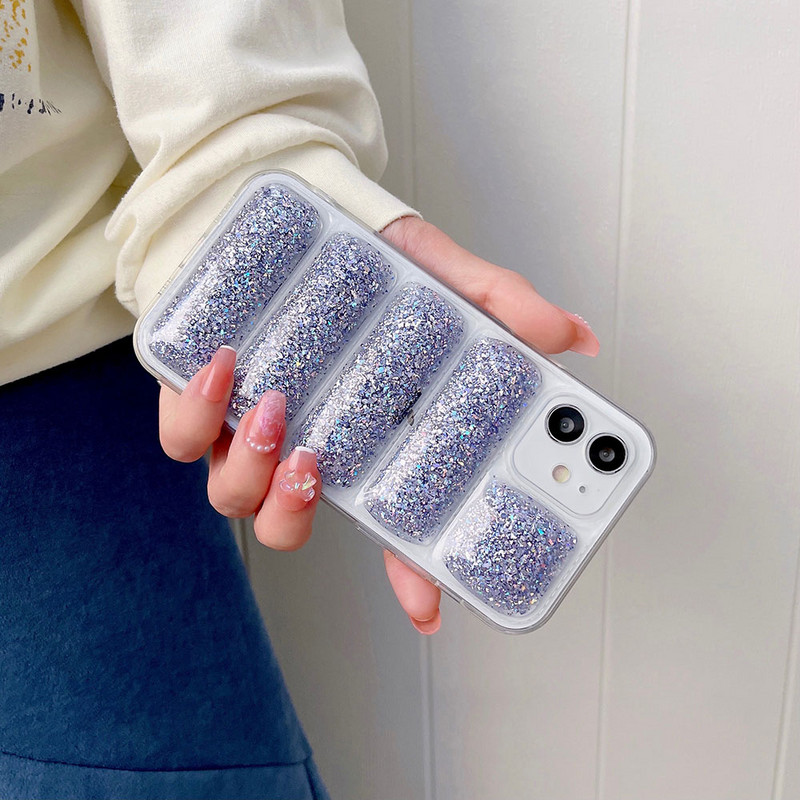 Прозрачен калъф за телефон Подходящ за iphone 13 12 Pro MAX case 13pro Пухено яке с блясък на прах За iphone 11 pro max меко покритие