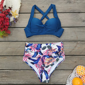 Set bikini cu imprimeu pentru femei Costume de baie pentru femeie Seturi 2 piese pentru femei stil boem