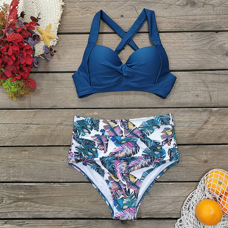 Set bikini cu imprimeu pentru femei Costume de baie pentru femeie Seturi 2 piese pentru femei stil boem