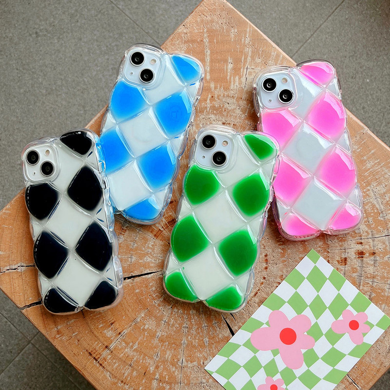 3D Diamond polikromirana telefonska torbica kompatibilna za iPhone 13 Pro 12 11 Pro Max X XS XR meka TPU prozirna maska koja apsorbira udarce