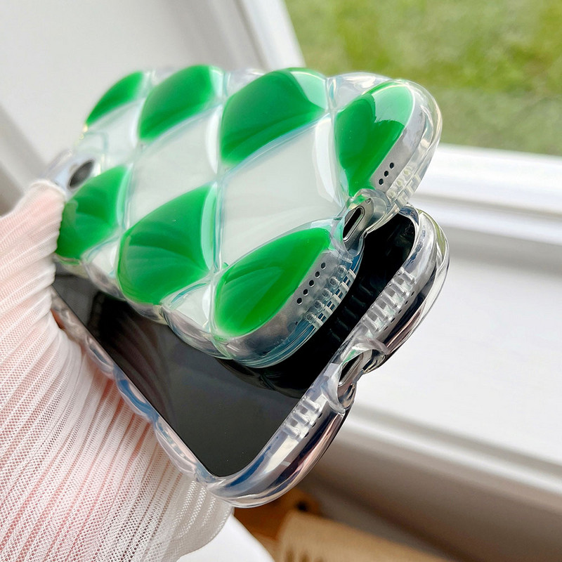 3D Diamond polikromirana telefonska torbica kompatibilna za iPhone 13 Pro 12 11 Pro Max X XS XR meka TPU prozirna maska koja apsorbira udarce