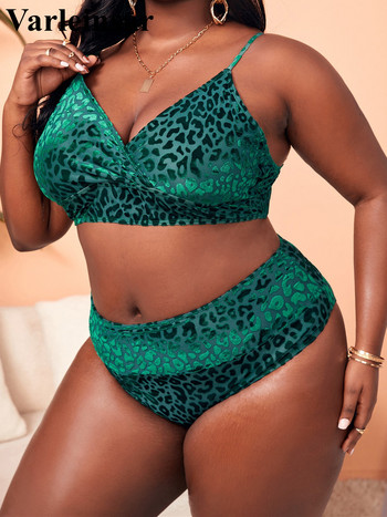 0XL - 4XL Νέο Leopard Bikini Plus Size Μαγιό μεγάλου μεγέθους Γυναικείο μαγιό Γυναικείο σετ μπικίνι δύο τεμαχίων Μαγιό V3784G