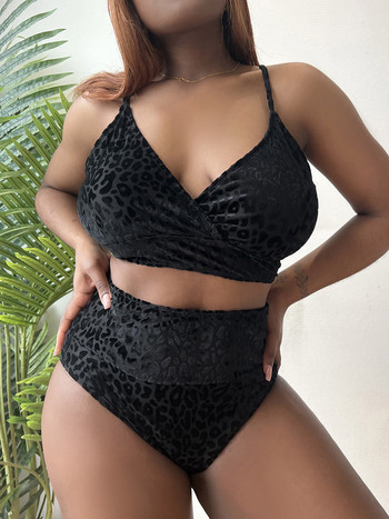 0XL - 4XL Νέο Leopard Bikini Plus Size Μαγιό μεγάλου μεγέθους Γυναικείο μαγιό Γυναικείο σετ μπικίνι δύο τεμαχίων Μαγιό V3784G