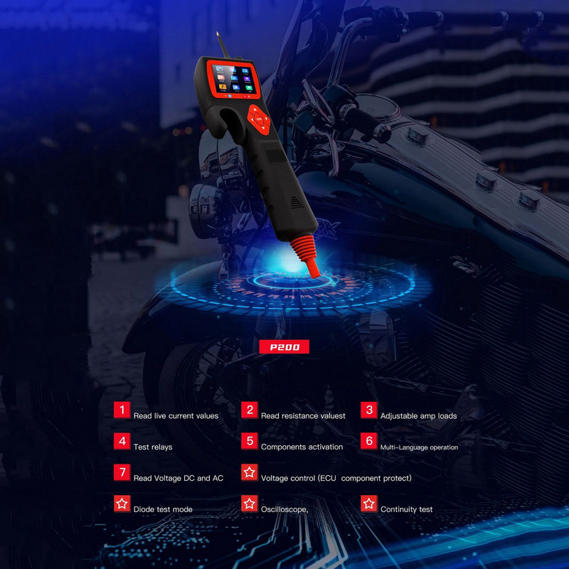 P200 Inteligentni analizator kruga automobila Dijagnostika kvarova Snažna sonda Višenamjenski detektor kruga Automatski multimetar Alati