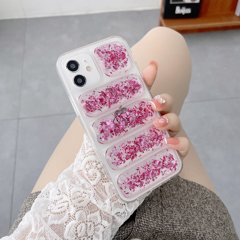 Διάφανη θήκη τηλεφώνου Κατάλληλη για iphone 11 12 Pro MAX Θήκη 13pro χρυσό πουπουλένιο μπουφάν Για iphone 13 pro max μαλακό κάλυμμα