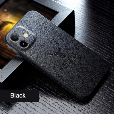 Luxus bőr textúrájú négyzet alakú tok iPhone 14 13 Pro Max 11 12 Mini X XR XS szarvas kameravédelem ütésálló burkolathoz