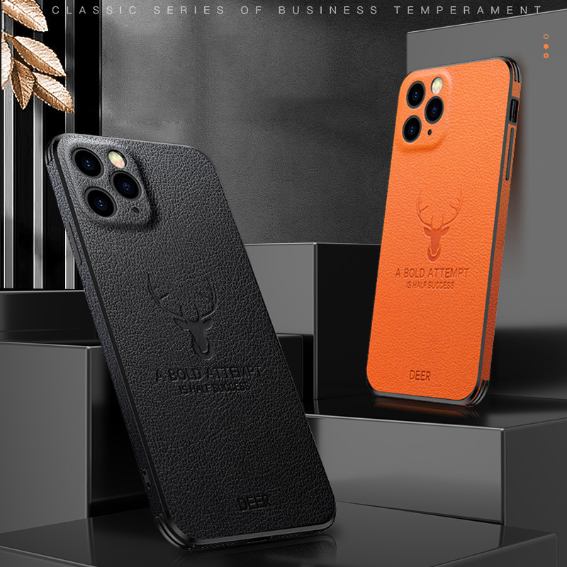 Luxus bőr textúrájú négyzet alakú tok iPhone 14 13 Pro Max 11 12 Mini X XR XS szarvas kameravédelem ütésálló burkolathoz