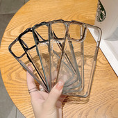 Akrilna kristalno prozirna telefonska torbica visoke tvrdoće za iPhone 11 12 13 Pro Max Case Svemirska prozirna gumena maska s metalnim tipkama