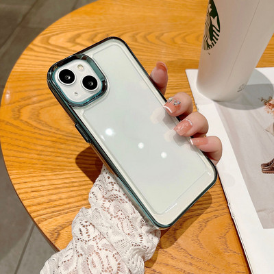 Akrilna kristalno prozirna telefonska torbica visoke tvrdoće za iPhone 11 12 13 Pro Max Case Svemirska prozirna gumena maska s metalnim tipkama