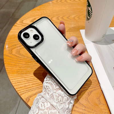 Akrilna kristalno prozirna telefonska torbica visoke tvrdoće za iPhone 11 12 13 Pro Max Case Svemirska prozirna gumena maska s metalnim tipkama