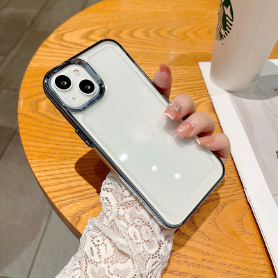 Akrilna kristalno prozirna telefonska torbica visoke tvrdoće za iPhone 11 12 13 Pro Max Case Svemirska prozirna gumena maska s metalnim tipkama