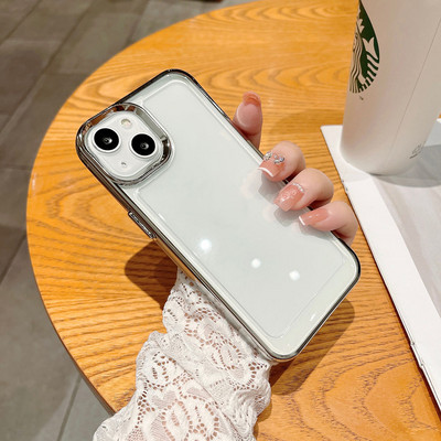 Akrilna kristalno prozirna telefonska torbica visoke tvrdoće za iPhone 11 12 13 Pro Max Case Svemirska prozirna gumena maska s metalnim tipkama