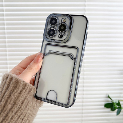 Θήκη τηλεφώνου Boucho με υποδοχή κάρτας για iphone 14 Plus 13 12 11 Pro MAX XS XR XS MAX 7 8 6 Plus πολυτελές Ηλεκτρικό κάλυμμα