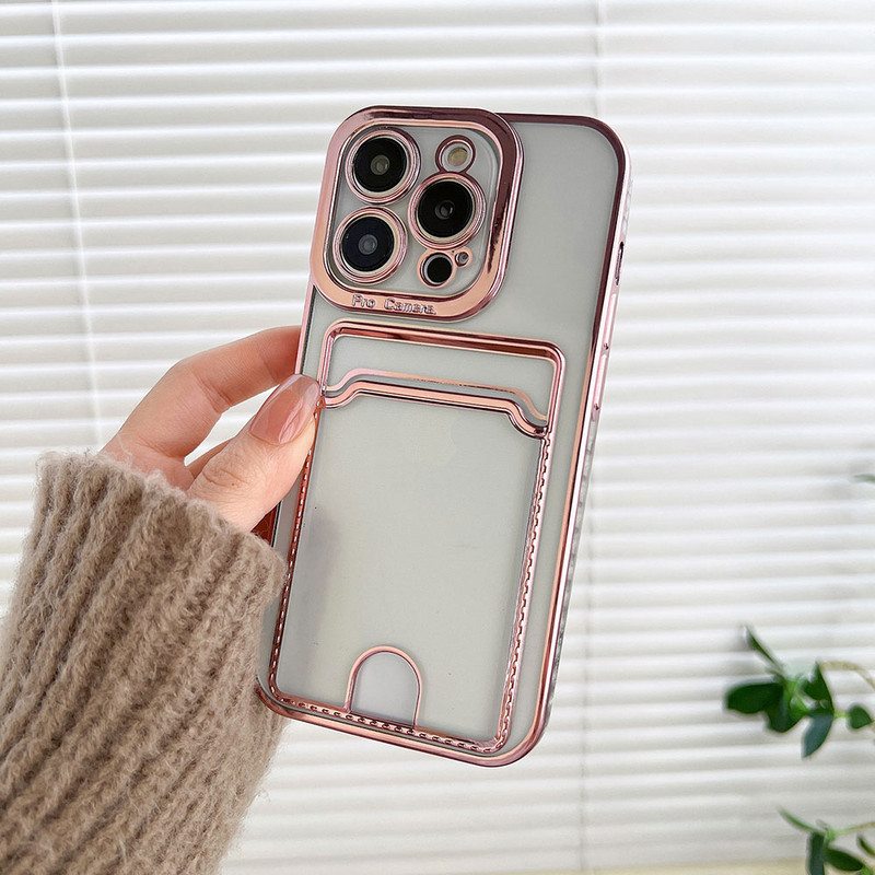 Θήκη τηλεφώνου Boucho με υποδοχή κάρτας για iphone 14 Plus 13 12 11 Pro MAX XS XR XS MAX 7 8 6 Plus πολυτελές Ηλεκτρικό κάλυμμα