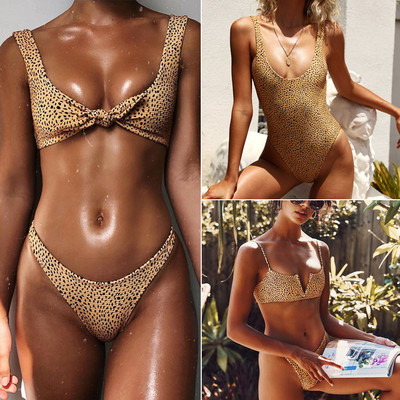 Ženski seksi bikini s leopardom i dubokim V kupaćim kostimom Mikro bikini za plažu