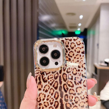 Луксозен силиконов калъф за телефон за iPhone 13 Pro 12 11 Pro Max XS X 7 8 plus SE XR Прозрачен цветен капак с леопардов принт на дъгата