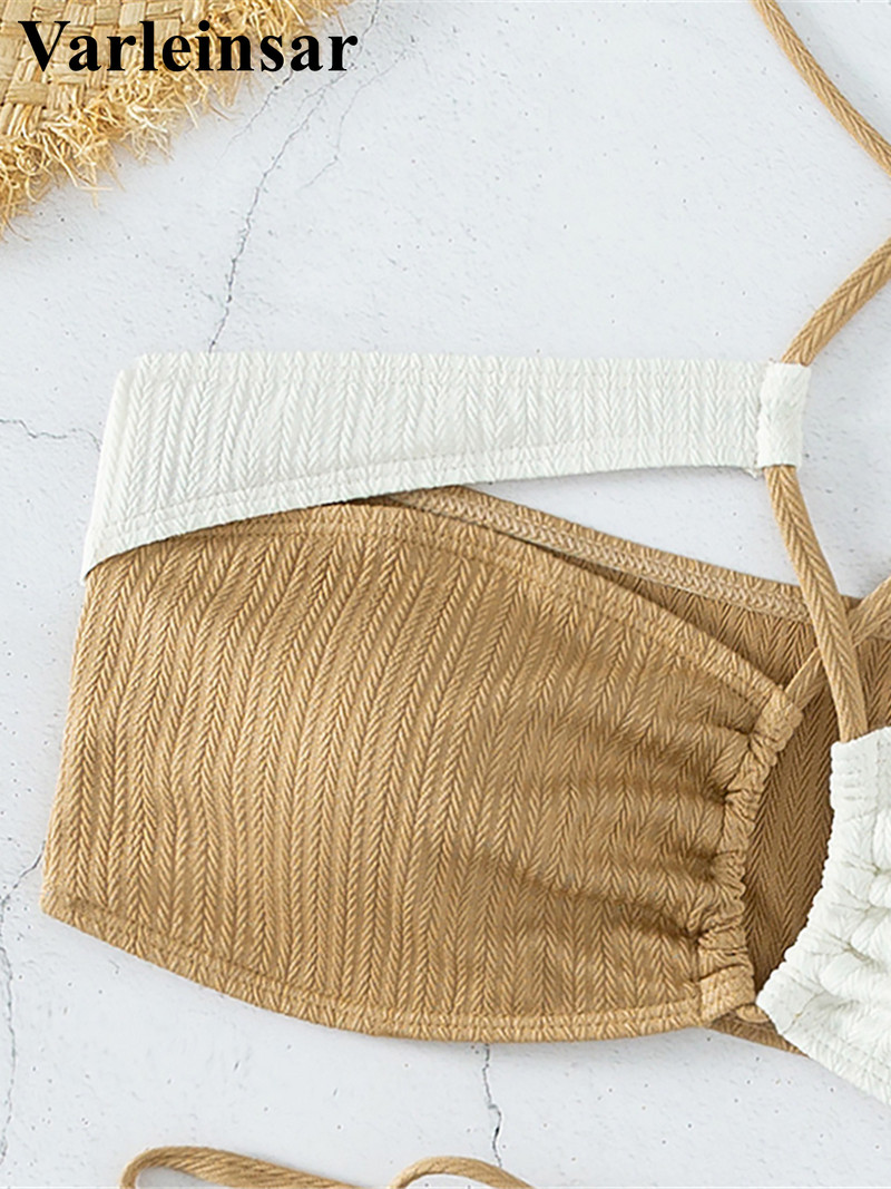 Ženski kupaći kostim Ženski kupaći kostim Ženski kupaći kostim Dvodijelni komplet bikinija s halterom i naramenicama V4284