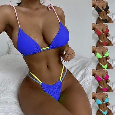 Micro Bikini Bandage fürdőruha Női fürdőruha kötőfék kétrészes szexi bikini strandfürdők fürdőruha Mini tanga bikinik