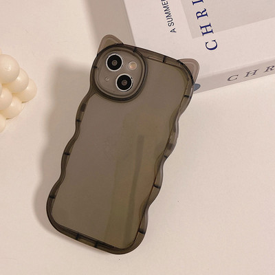 Mat prozirna telefonska maska kompatibilna za iPhone 13 Pro Max 11 12 Pro Max XR XS MAX X 7 8 Plus, meka stražnja maska s mačjim ušima